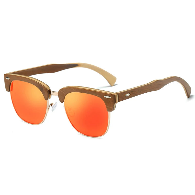 Natural Bamboo & Wooden Pilot Sunglasses