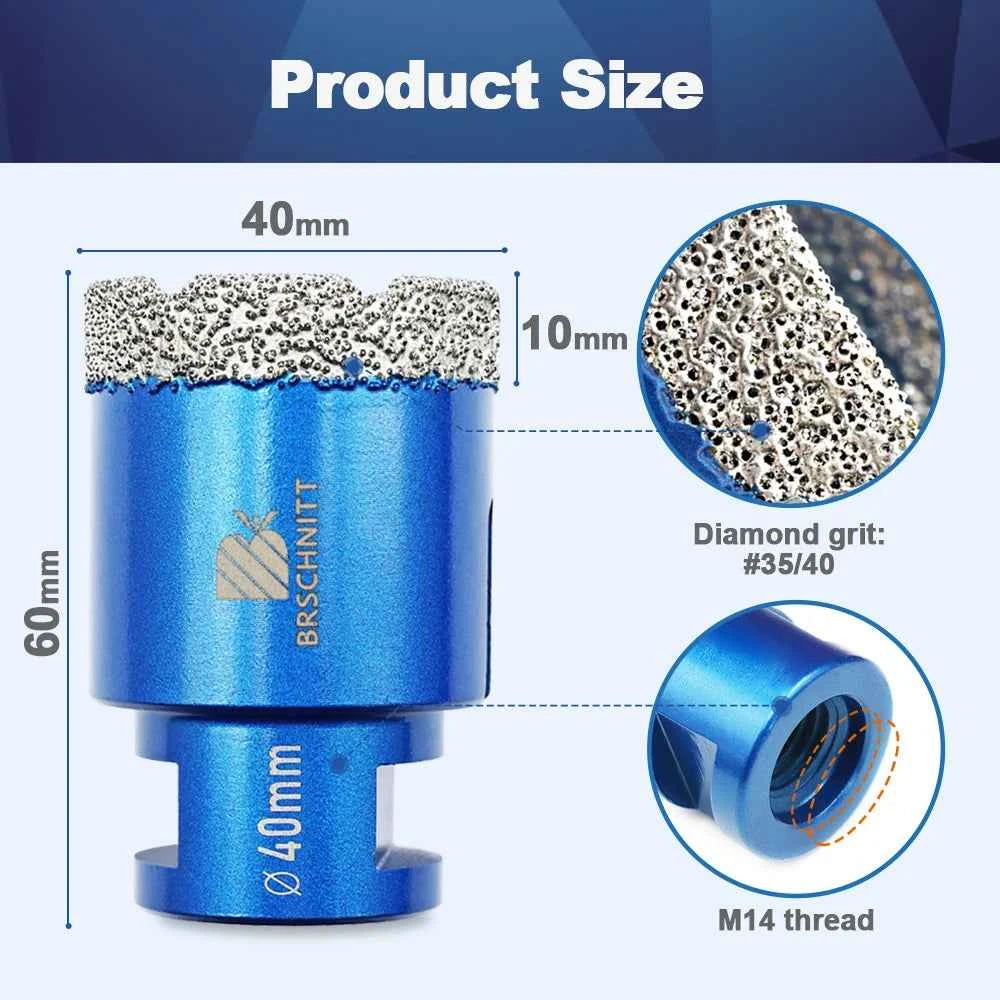 Vacuum Brazed Diamond Core Drill Bit & Heavy Duty Hole Saw for Granite, Porcelain, and Ceramic