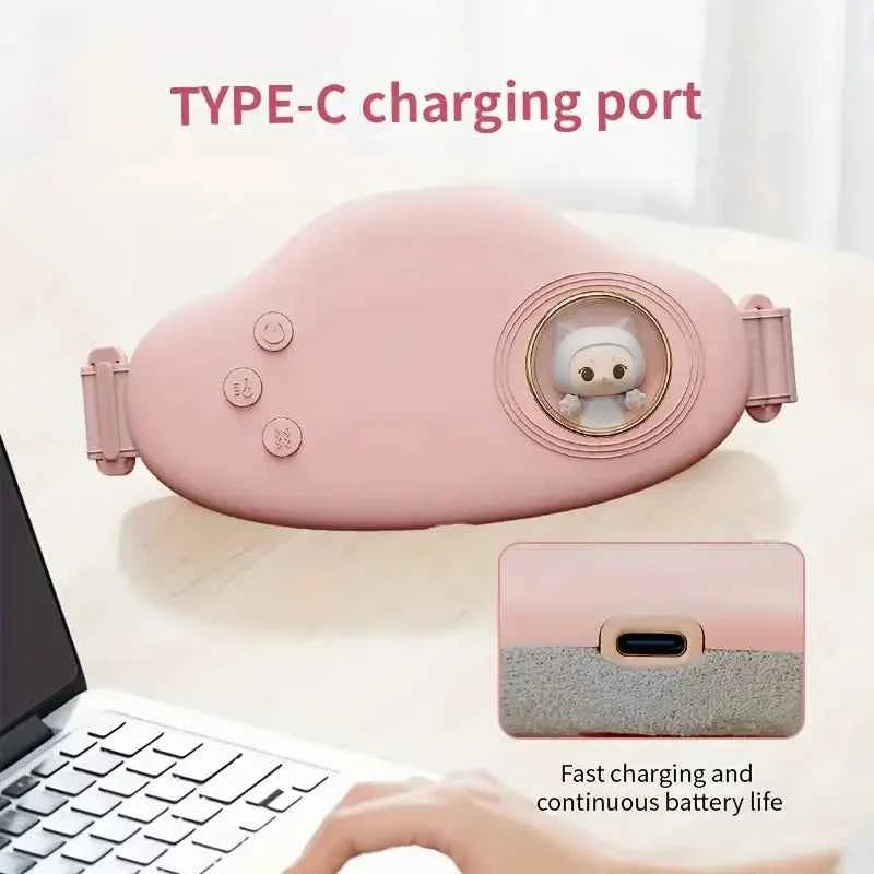 Waist Heating Massager Belt – Abdominal Warm Therapy for Menstrual Pain & Fatigue Relief