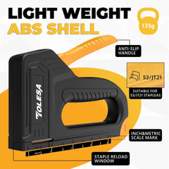 Manual Staple Gun for Wood – Light Duty Upholstery Stapler with 1200 JT21 Staples