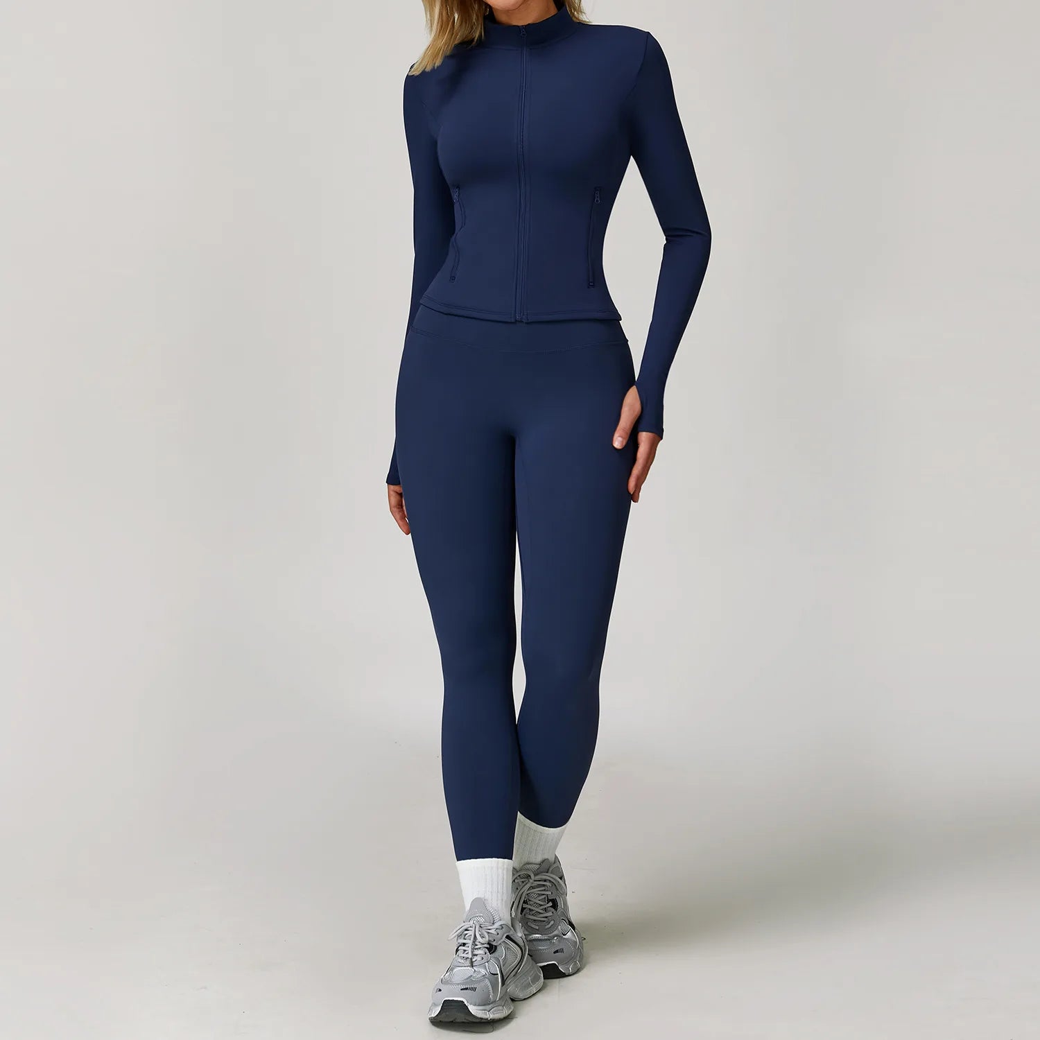 Women's 2/3-Piece Long Sleeve Yoga Suit | Sports Bra Running Workout Gym Tracksuit Athletic Wear