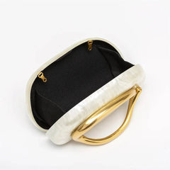 Brass Letter Acrylic Box Clutch - SnaggIt