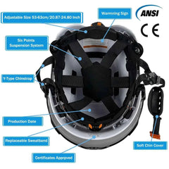 Construction safety helmet with built-in double visors and earmuffs – image 3