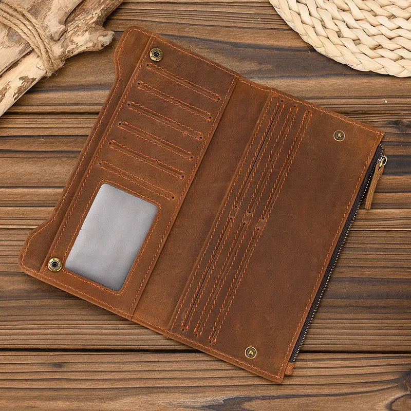 Genuine Leather Long Wallet