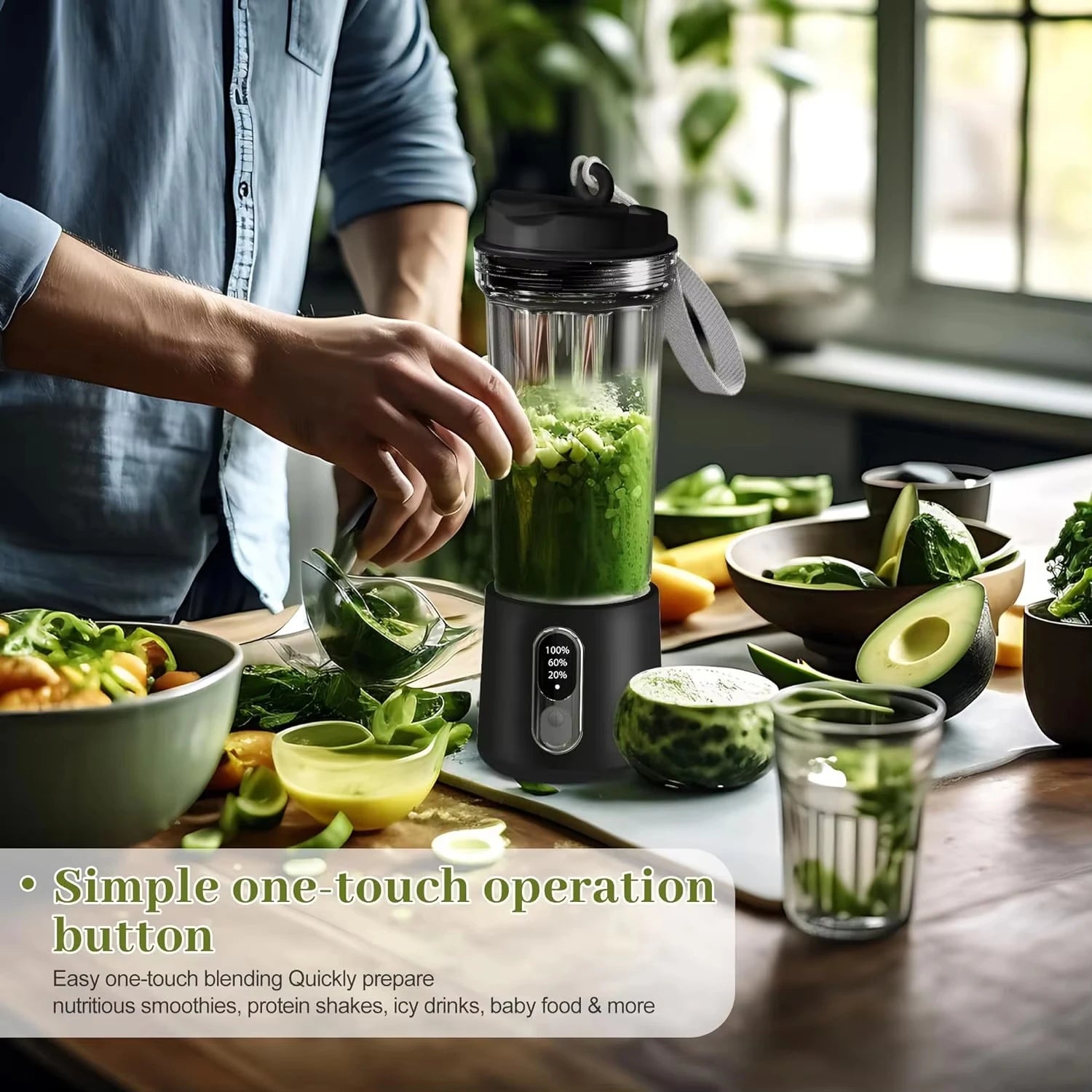 Portable High Power Juicer 4000mAh Battery For Home Use by Snagg A Blender