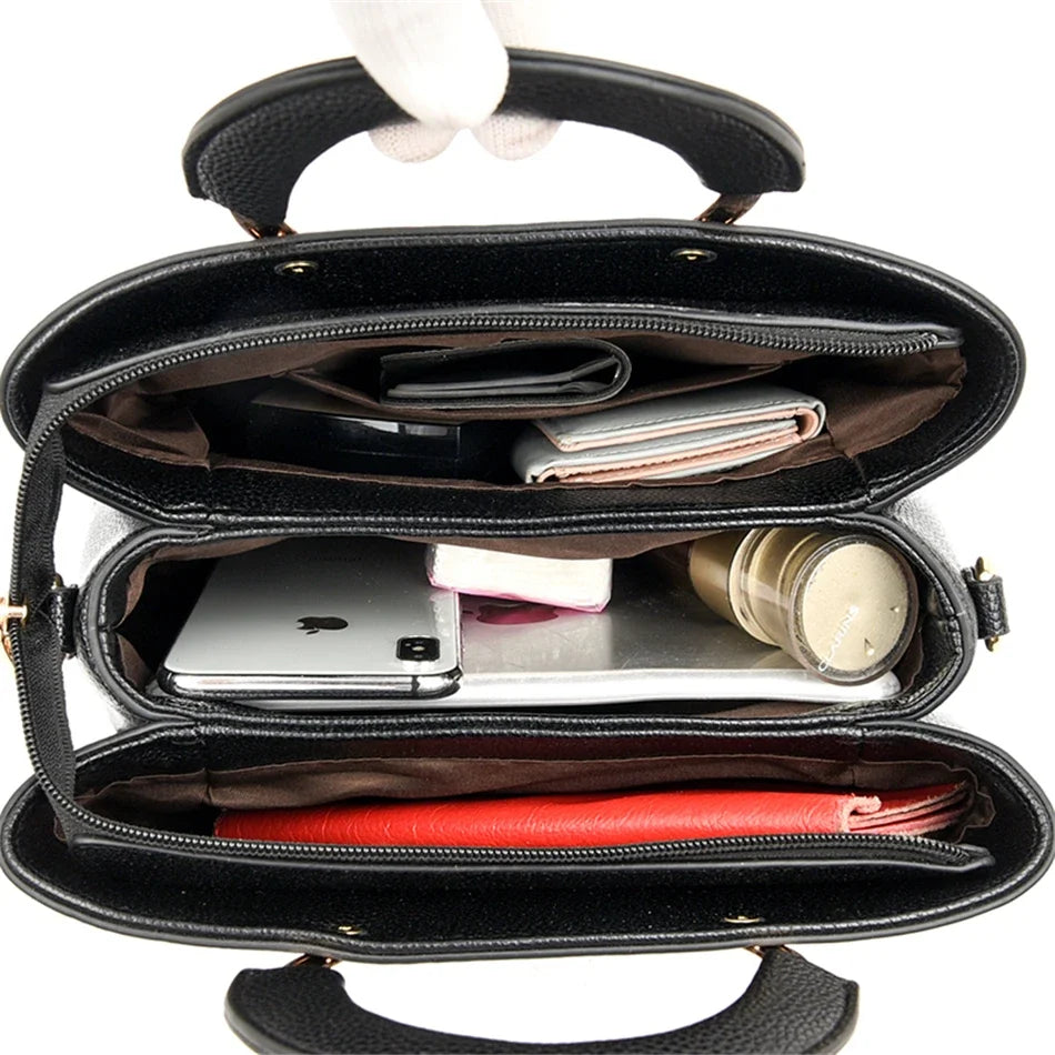 PU Leather Casual Tote Shoulder Bag