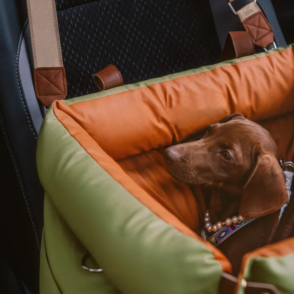 Luxury Faux Leather Pet Car Seat & Travel Bed by Snagg A Pet Seat