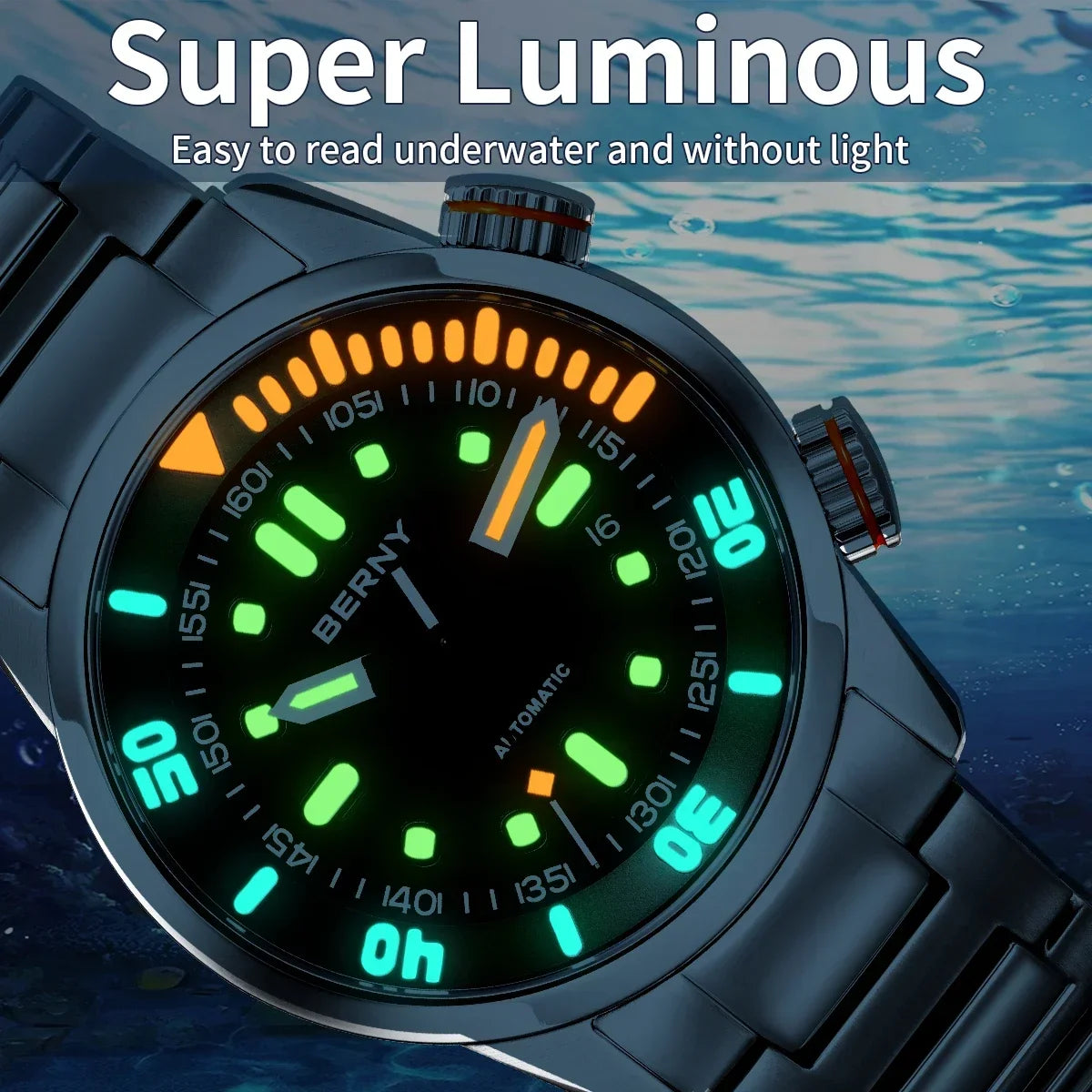BERNY Automatic Dive Watch for Men