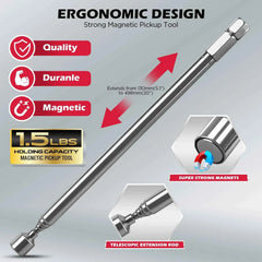 11 Pcs Magnetic Nut Driver Set SAE 9/16"-1/4", 6" Impact Nut Driver+PH2 Bits