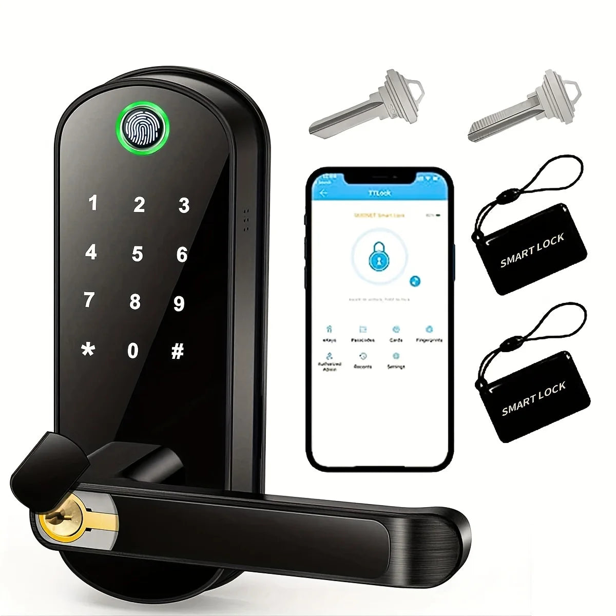 Smart Fingerprint Door Lock – WiFi Keyless Entry with Touchscreen by Snagg A Smart Door Lock