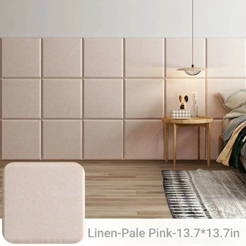 3D Self-Adhesive Linen Wall Panel Stickers - SnaggIt