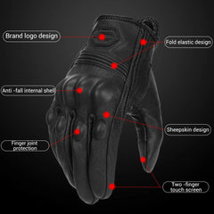 Vintage Leather Motorcycle Gloves