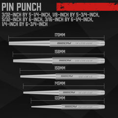 16 Pcs Precision Punch & Chisel Set – Taper, Pin, Center Punch & Cold Chisels with Roll Pouch