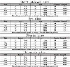 Women's 2-Piece Short Sleeve Yoga Set | Crop Top & High Waist Leggings Gym Workout Sportswear