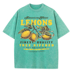 Premium Fresh Lemons Fruit Print Womans Streetwear T-Shirt