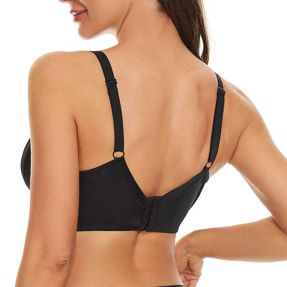 Floral Lace Minimizer Bra | Underwire Full Coverage Non-Padded T-Shirt Everyday