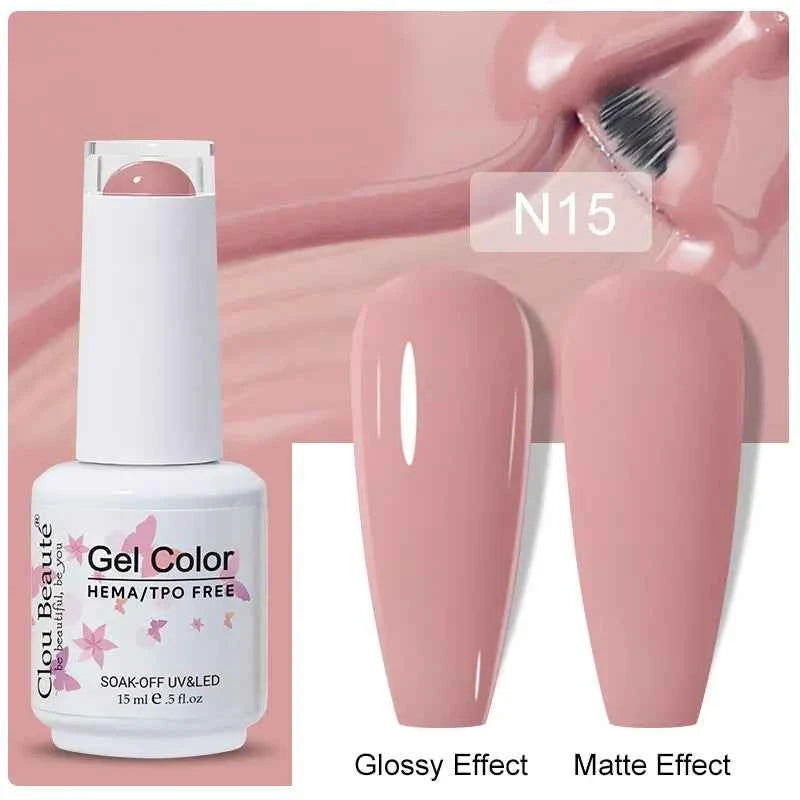 Professional 15ml HEMA & TPO Free Gel Polish – High-Performance Red & Multi Tone Semi Permanent Varnish