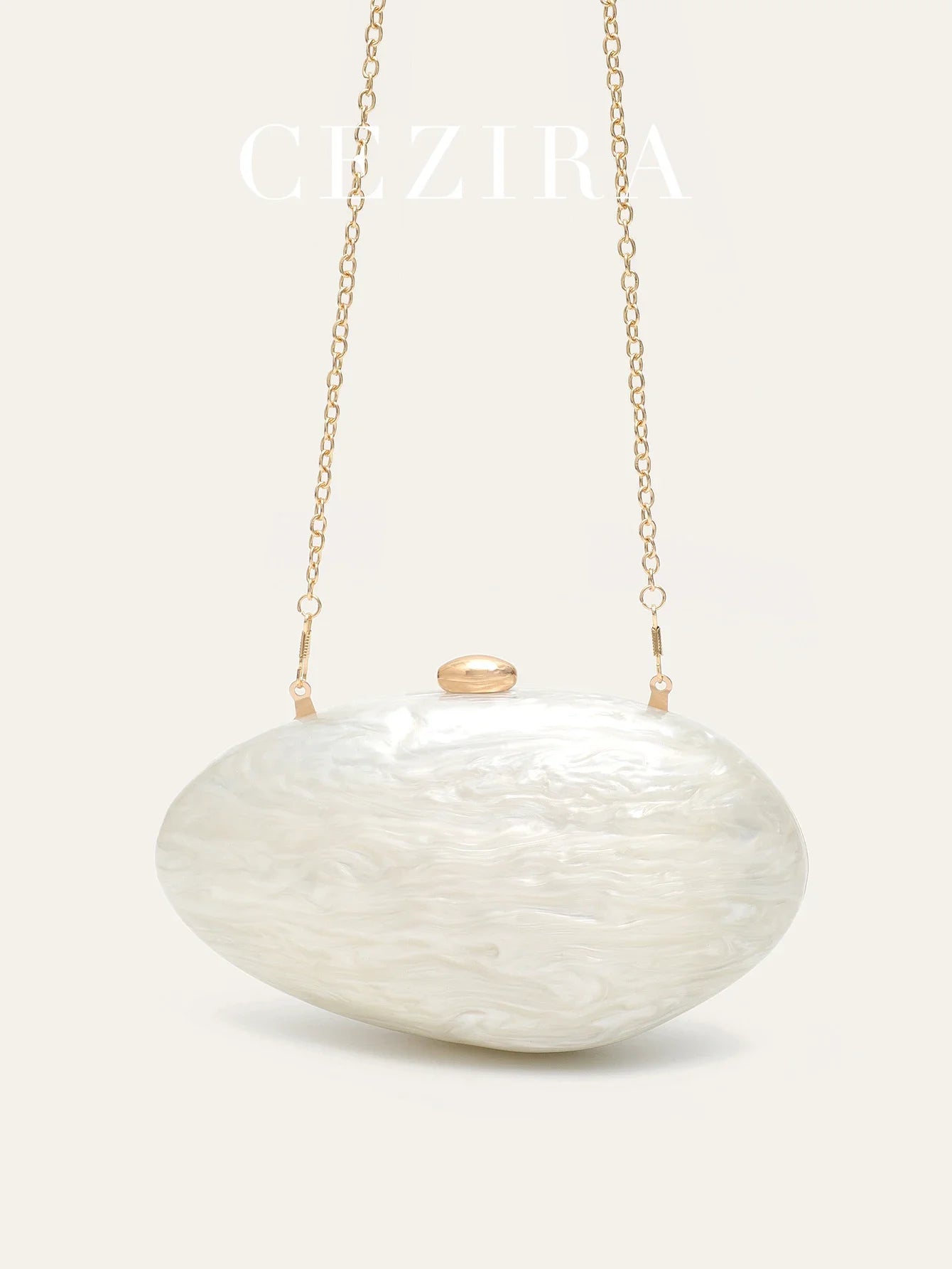 Shell-Shaped Acrylic Evening Clutch