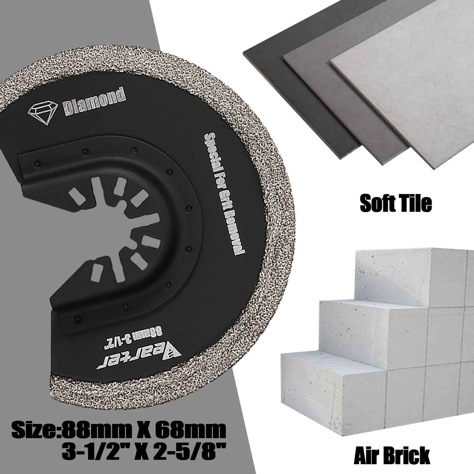 Diamond Semi-Circle Oscillating Saw Blades 4pcs | Swing Blade Precise Mortar Grout Removal Multitool