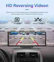 10.26" 4K Dash Cam And Rearview Mirror Car Video Player with Wireless CarPlay by Snagg A Car DVR