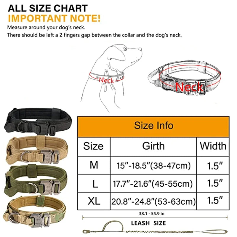 Tactical Dog Collar & Leash Set by Snagg A Leash