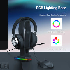 RGB Desktop Headphone Stand Detachable Mouse Cable Hook & Wire Organizer by Snagg A Headset Holder