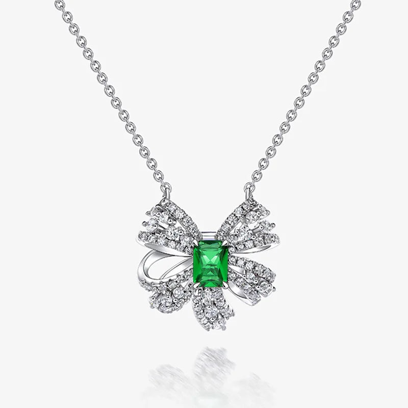 Deluxe Emerald Bowknot Jewelry Set