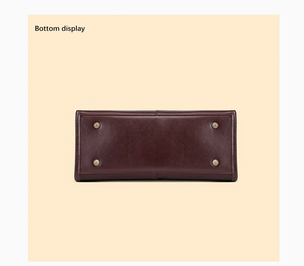 Genuine Leather Oil Wax Tote Bag – Large Capacity Vintage Shoulder & Crossbody Shopper for Women