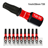 1" Impact Magnetic T20 Torx Screwdriver Bit – S2 Alloy Steel Power Bit