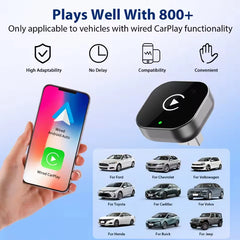 2 in 1 Wired to Wireless CarPlay & Android Auto Adapter – Smart Car Accessory - black