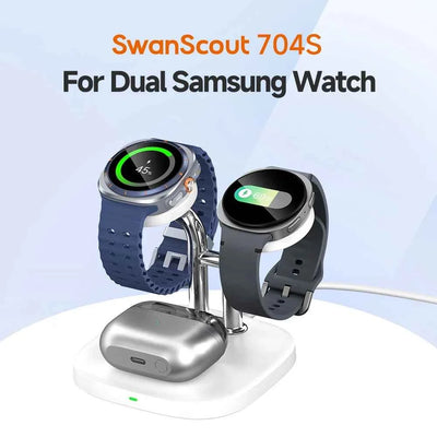 Dual Samsung Watch & Buds Wireless Charging Station | Galaxy Watch Ultra 8 Classic 7 Buds 3 Pro