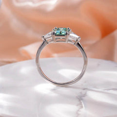 2ct Teal Moissanite Ring - SnaggIt