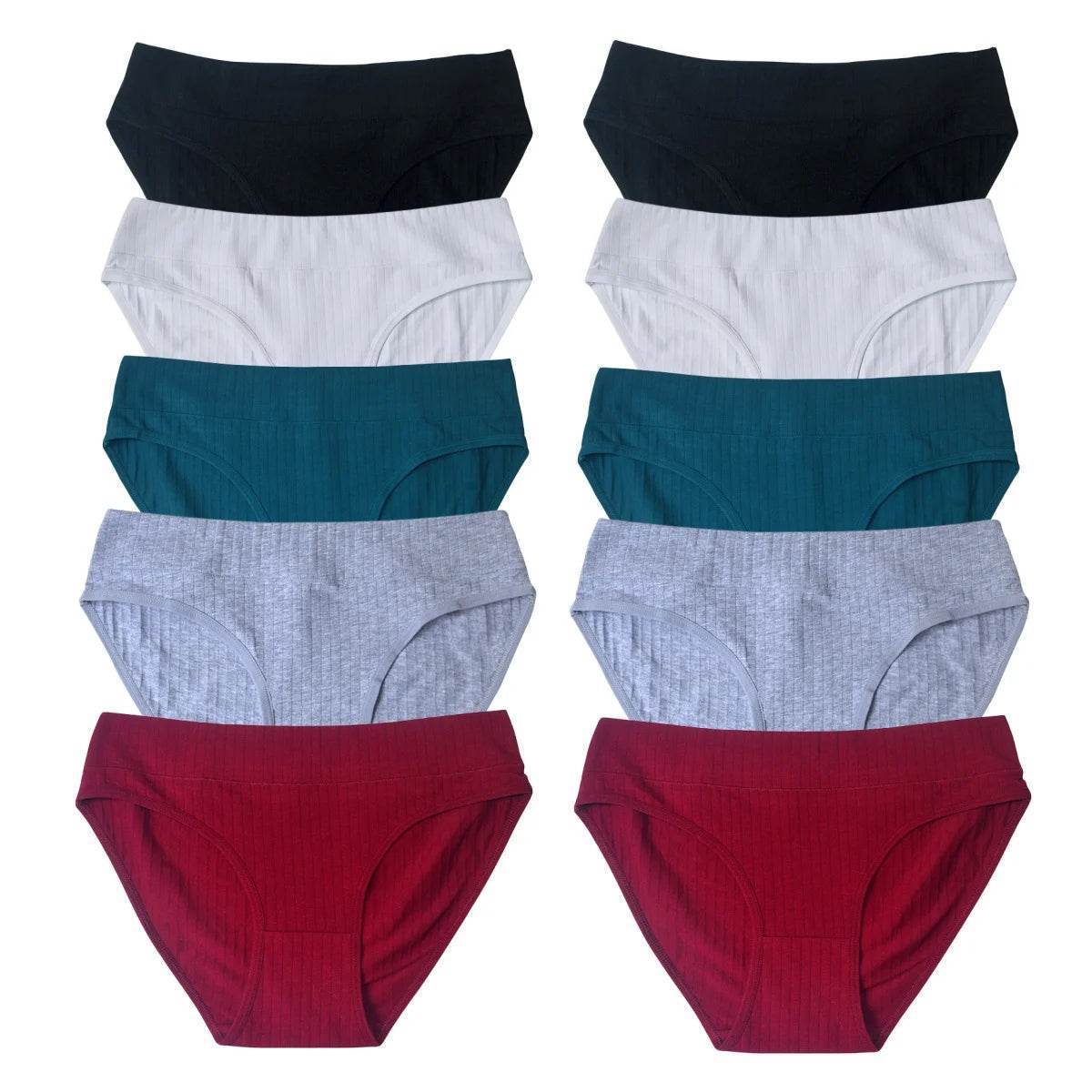 10-Pack Women’s Low-Waist Cotton Panties - SnaggIt