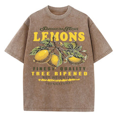 Premium Fresh Lemons Fruit Print Womans Streetwear T-Shirt