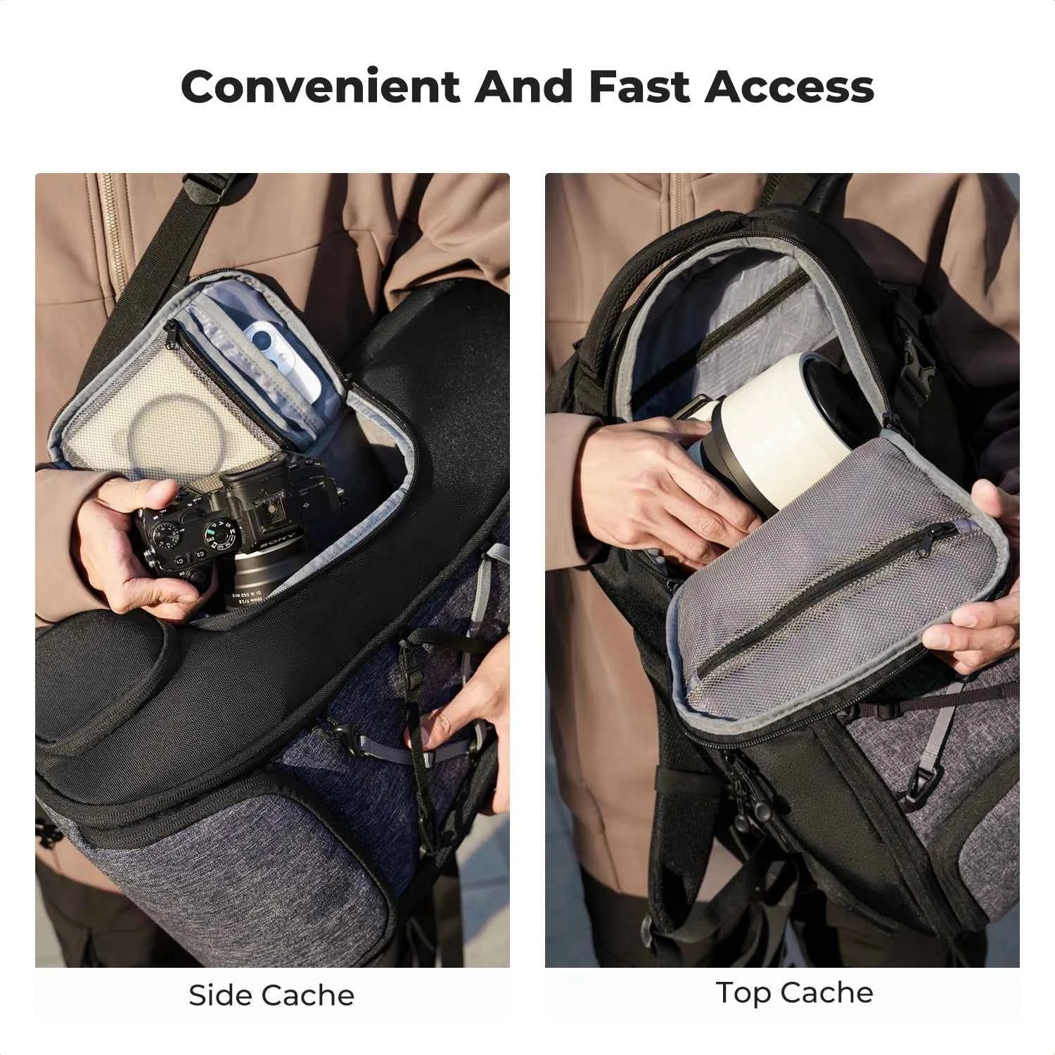 32L/25L Large Camera Backpack with Tripod Strap & Rain Cover – 15" Laptop