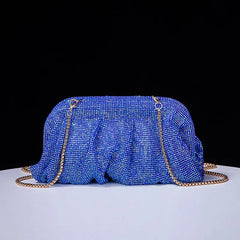 Shiny Rhinestone Crystal Fold Evening Clutch