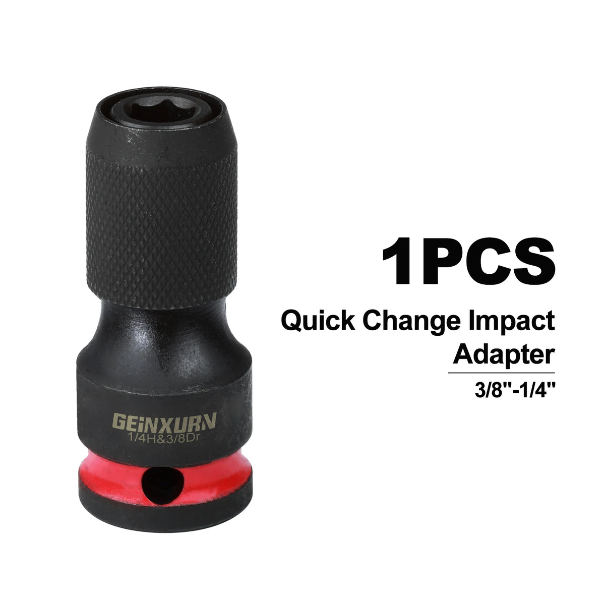 3/8" Square Drive to 1/4" Quick-Release Impact Bit Holder – Magnetic Hex Socket Adapter for Screwdriver Bits