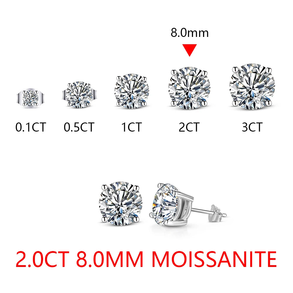1 Carat Moissanite Stud Earrings