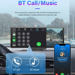 10.26" 4K Dash Cam And Rearview Mirror Car Video Player with Wireless CarPlay by Snagg A Car DVR