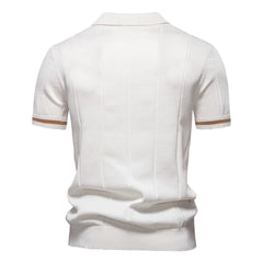 Men's Sport Zipper Polo | Athletic Social & Office Slim Fit Top