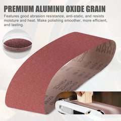5pcs Sanding Belts 100×915mm | Belt Sander Polishing Paper Grit 40–400 Aluminium Oxide