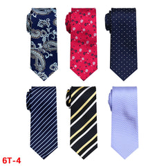 6 Pieces Classic Men’s Tie Set - Woven Jacquard Neckties for Business & Formal Events