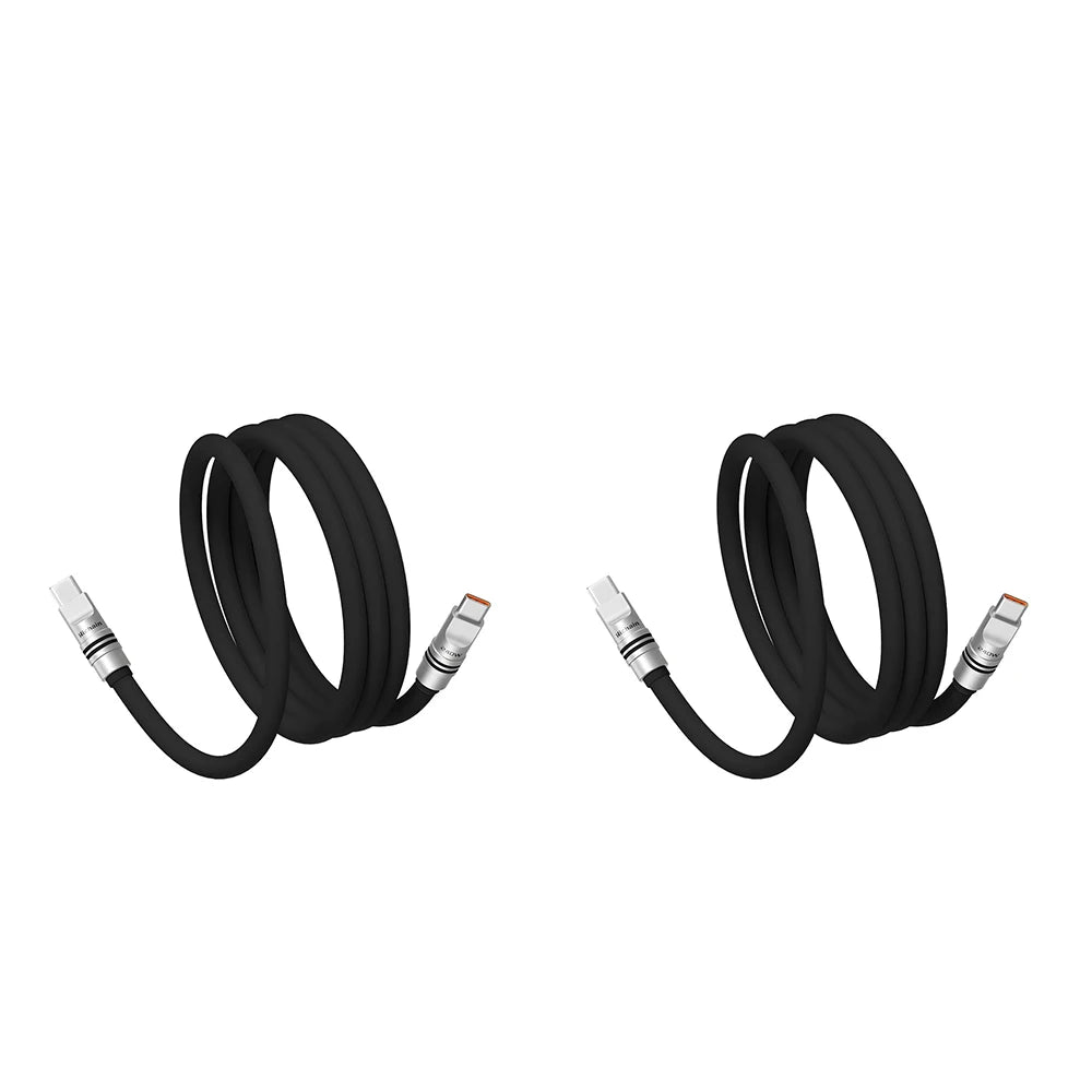 2-Pack USB-C to USB-C 240W PD Cable | Liquid Silicone Zinc Alloy Fast Charging for iPhone Laptop Tablets