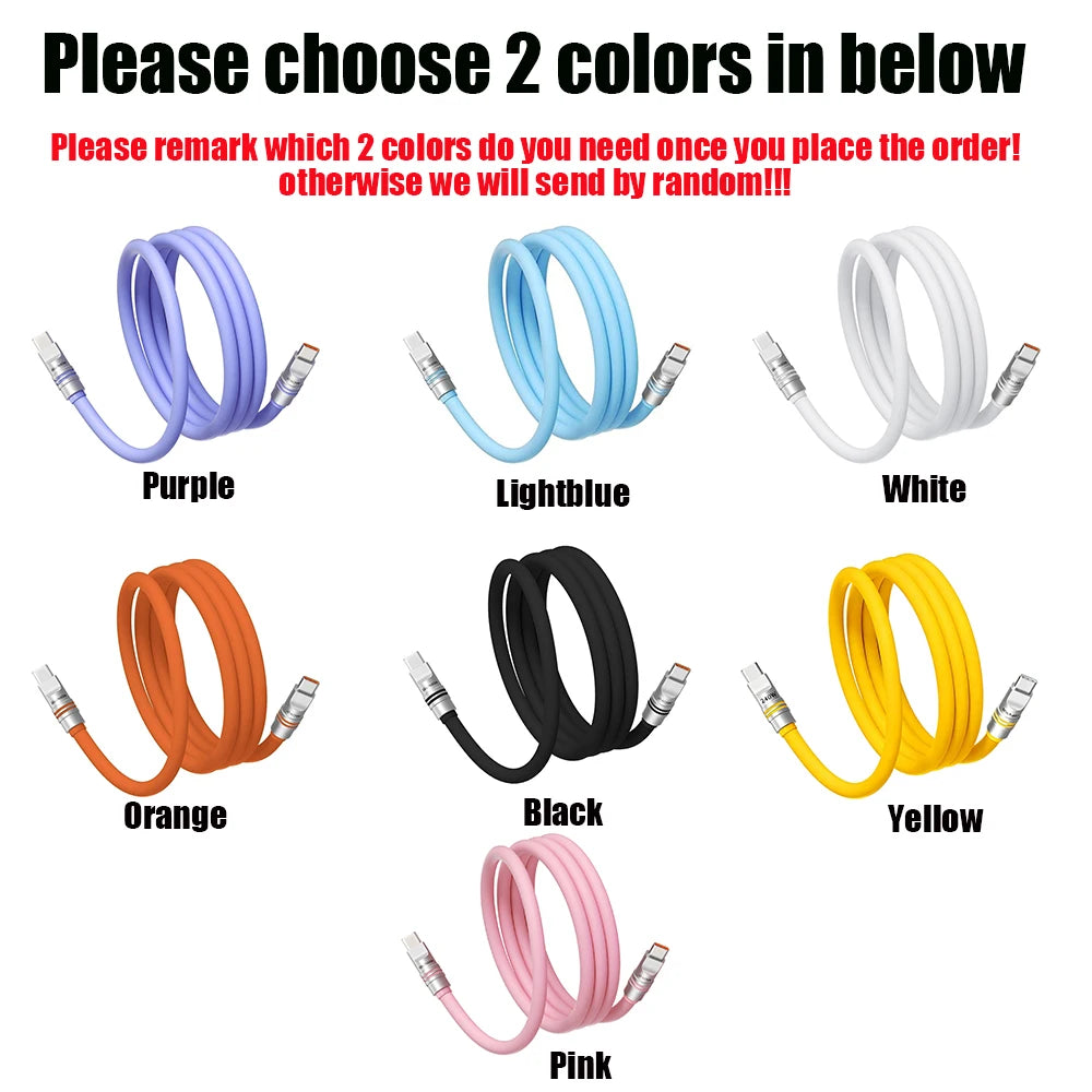 2-Pack USB-C to USB-C 240W PD Cable | Liquid Silicone Zinc Alloy Fast Charging for iPhone Laptop Tablets