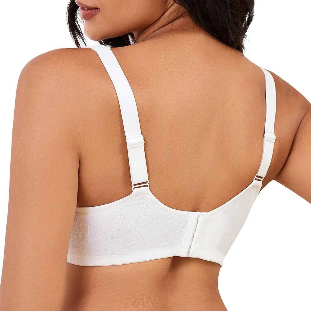 Plus Size Minimizer Bra | Lace Underwire Full Coverage Unlined Wide Strap