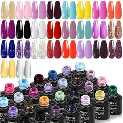 Professional 26 Color High-Pigment Gel Collection – Complete Semi-Permanent Varnish System with Base & Top Coat