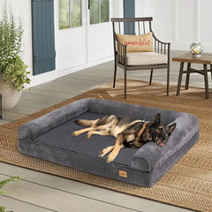 Orthopedic Pet Mattress with Bolster Sides & Washable Cover by Snagg A Pet Bed