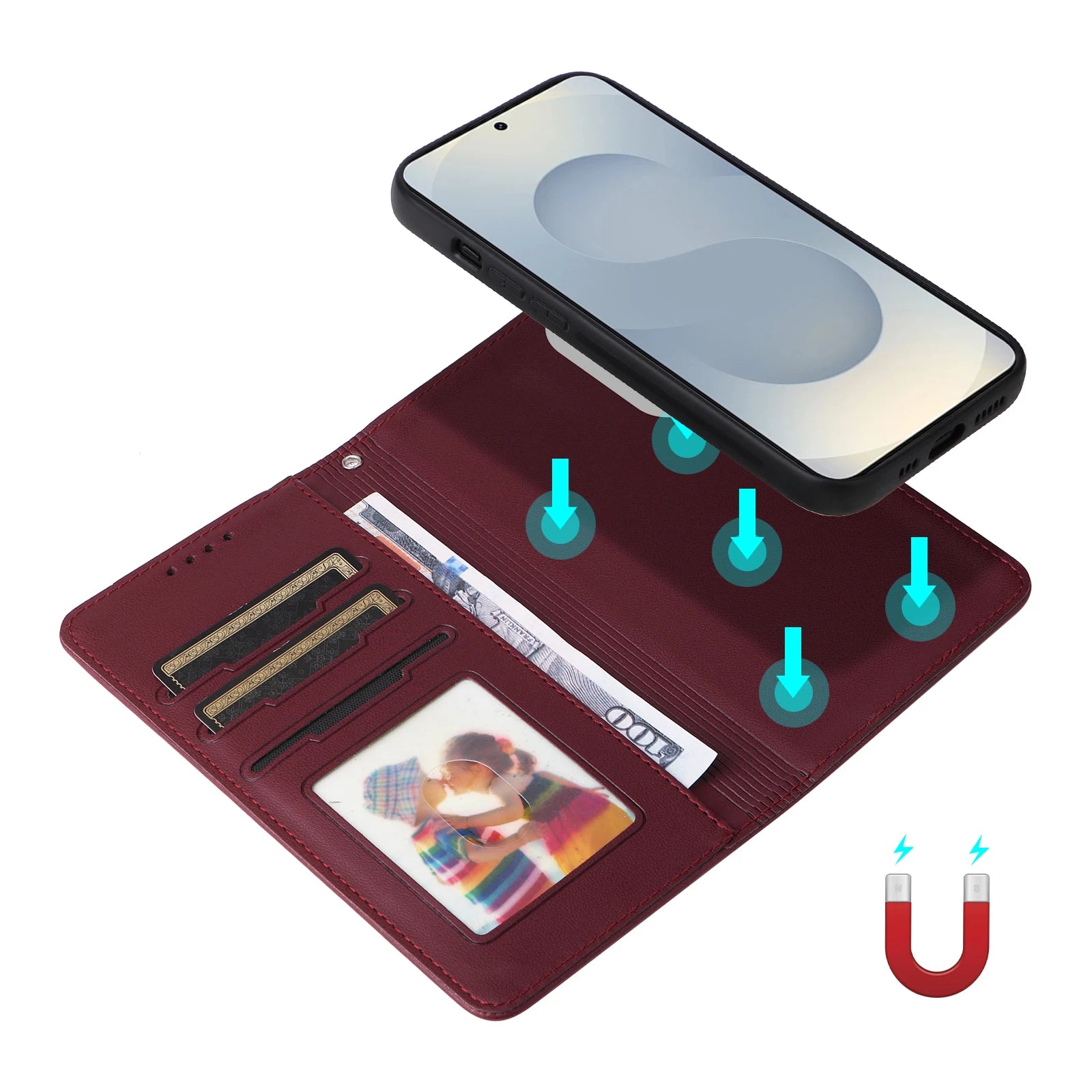 2 in 1 Removable Magnetic Wallet Case – Samsung Galaxy S24 Series - Phone Cases & Covers