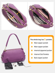 Genuine Leather Pillow Handbag – Simple High-Quality Small Shoulder & Crossbody Bag for Women