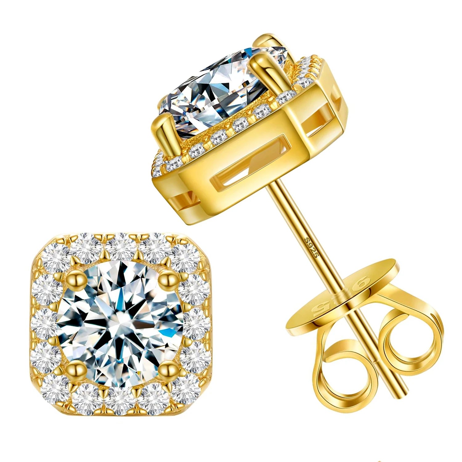 0.5–2CT Moissanite Fang Stud Earrings
